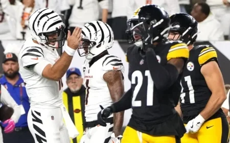 Bengals Dominate Turnover-Prone Steelers with a 17-10 Lead at Halftime in Thursday Night Football