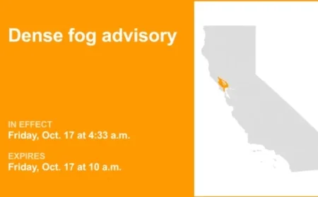 Dense Fog Advisory in Effect for North Bay Interior Valleys Until Friday Morning