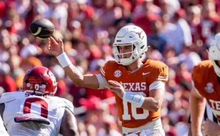 Manning Leads Texas to Crucial Victory Over No 6 Oklahoma in Red River Rivalry Clash