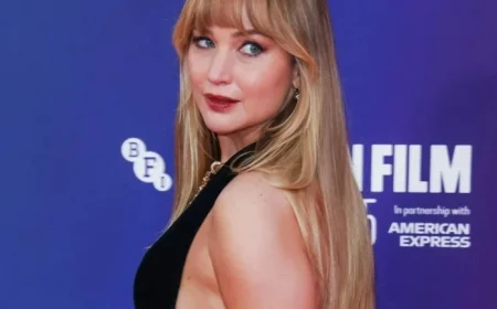 Jennifer Lawrence Stuns in Plunging Black Dress at Die My Love London Premiere Red Carpet