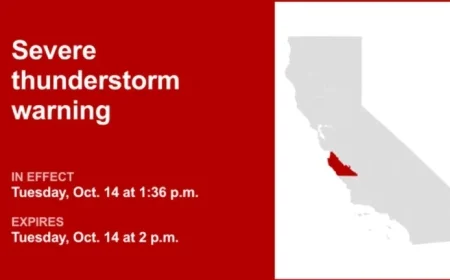 Severe Thunderstorm Warning for Monterey County Set to Expire at 2 PM