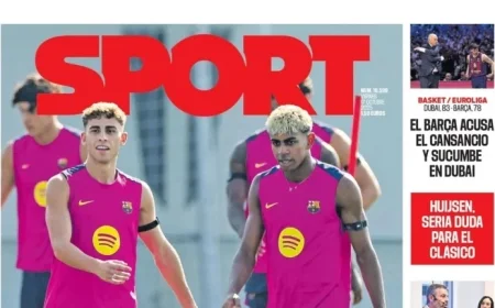 Today’s Cover of SPORT Friday October 17 2025