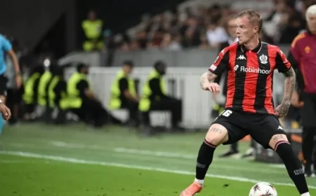Watch Melvin Bard Score the Opening Goal for Nice Against Former Club Lyon in Video