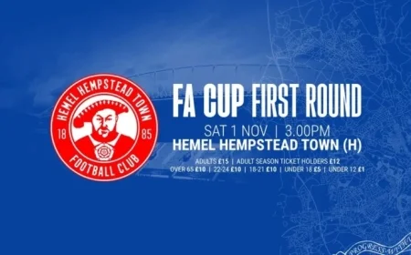 Get Your Emirates FA Cup First Round Tickets for Hemel Hempstead Town Home Game