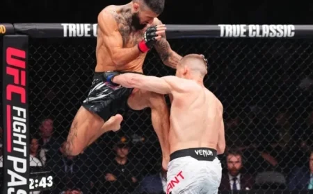 Charles Jourdain Dominates UFC Vancouver with Stunning Flying Knee Knockdown and Submission Victory Over Davey Grant