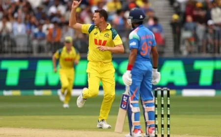 Shreyas Iyer Falls to Josh Hazlewood’s Short Ball for 11 in Australia vs India 2025 1st ODI Watch Highlights
