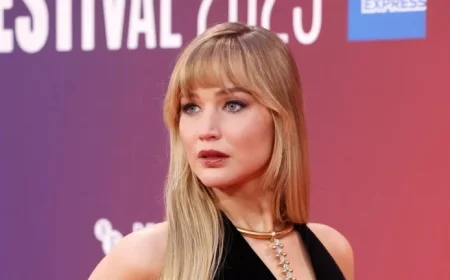 Jennifer Lawrence Elevates Her Little Black Dress with Bold Sculptural Statement Jewelry