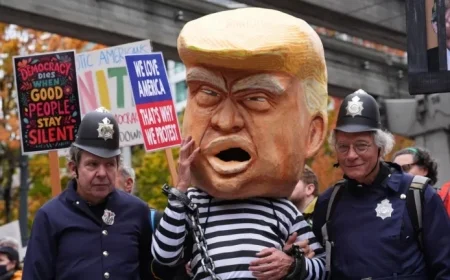 Donald Trump uses AI video to drop brown sludge on ‘No Kings’ protesters from a jet