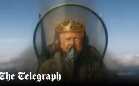 King Trump Shares Shocking AI Video of Protesters Bombed with Feces