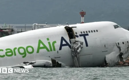 Live updates: Cargo plane accident in Hong Kong leaves two dead after runway skid into the sea