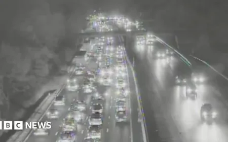 Traffic Alert M56 Delays Following Crash Near Manchester Airport