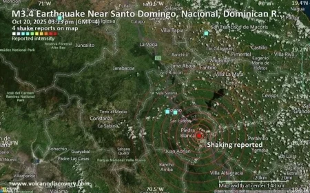 Earthquake Alert Seismic Event Strikes Near Santo Domingo Dominican Republic