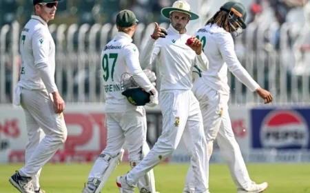 South Africa Battles to 86-2 by Tea Responding to Pakistan’s Strong 333 Score