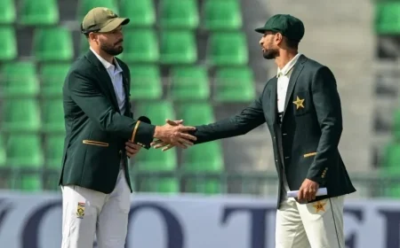 Pakistan vs South Africa 2nd Test Day 1 Highlights Shan Masood Shines with Top Score as Pakistan Reaches 259/5
