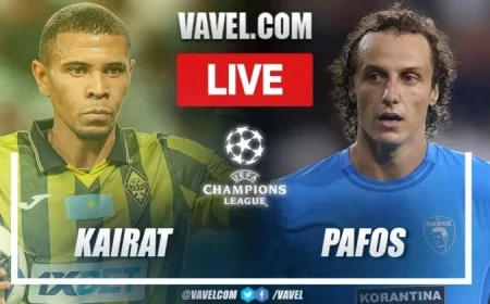 Live UEFA Champions League Match Updates: Kairat Almaty vs Pafos Score Highlights