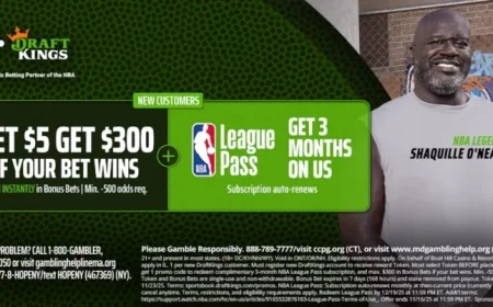 Unlock $300 Bonus and 3 Free Months of NBA League Pass with NBA DraftKings Promo Code for Opening Night