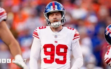 New York Giants Release Kicker Jude McAtamney Following Defeat to Denver Broncos