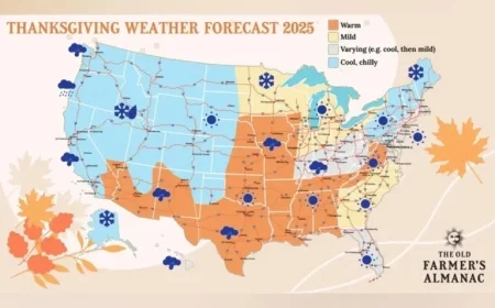 Discover Thanksgiving Weather Predictions for Every State from the Old Farmer’s Almanac