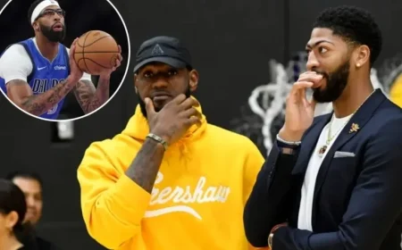 Discover the Lakers’ Reaction to Anthony Davis Trade: LeBron James’ Three-Letter Response Revealed in Team Chat