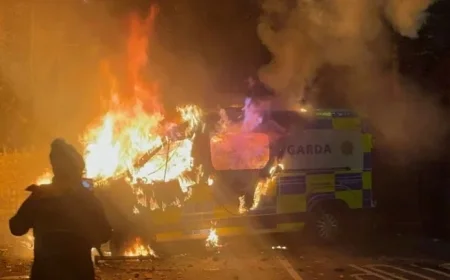 Dublin Erupts in Chaos as Anti-Immigrant Protesters Torch Police Van Following Attack on Young Girl