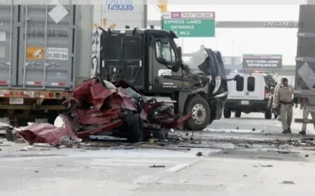 Truck Driver Arrested in Fatal Suspected DUI Multi-Vehicle Crash on 10 Freeway in Ontario Killing Three