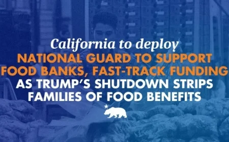 California deploys National Guard to aid food banks and expedite funding amidst Trump shutdown impacting family food benefits