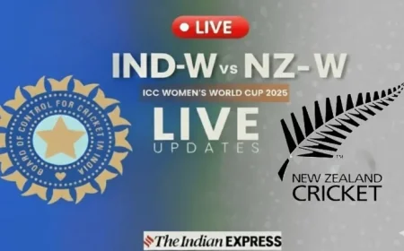 Women’s World Cup 2025 Live Update: Smriti Mandhana Scores Brilliant 109 in India vs New Zealand Match; India at 212/1 in 33.2 Overs