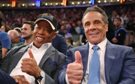 New York City Mayor Eric Adams Endorses Andrew Cuomo for Successor in Mayoral Race