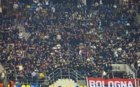 Bologna Fans Taunt FCSB with Bold Banner Display During Europa League Match