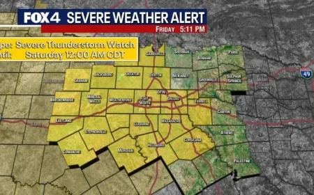 Severe Thunderstorm and Flood Alerts Issued for North Texas