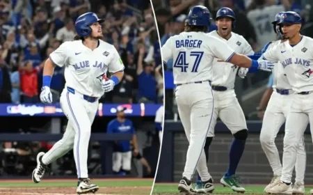 Addison Barger’s Historic Grand Slam Powers Blue Jays to Thrilling Nine-Run Inning in World Series Game 1