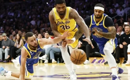 Marcus Smart Sets Physical Play Tone for Lakers