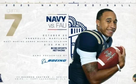 Navy Football Hosts FAU in Historic Conference Showdown
