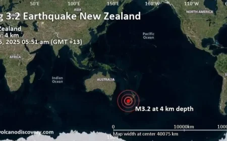 Magnitude 3.2 Earthquake Strikes New Zealand on October 25, 2025