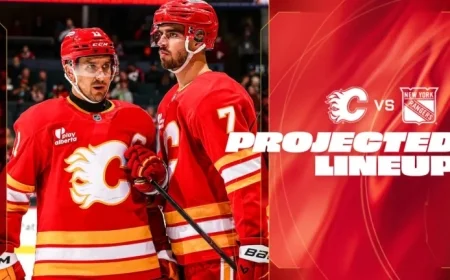 Flames vs. Rangers: Projected Starting Lineup