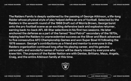 Raiders Mourn George Atkinson’s Passing