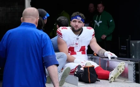Giants’ Cam Skattebo Faces Long Recovery After Ankle Injury Against Eagles