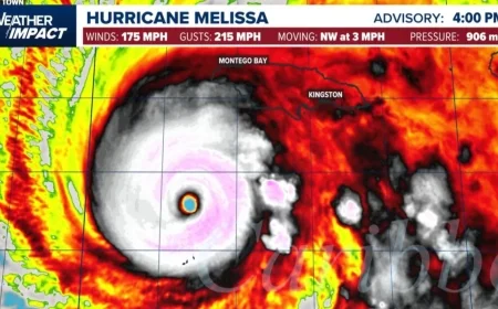Tropical Storm Melissa Explodes Into Catastrophic Category 5 Hurricane Aiming Directly at Jamaica