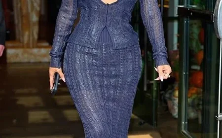 Kim Kardashian Dazzles in Figure-Hugging Outfit Promoting Hulu’s ‘All’s Fair’