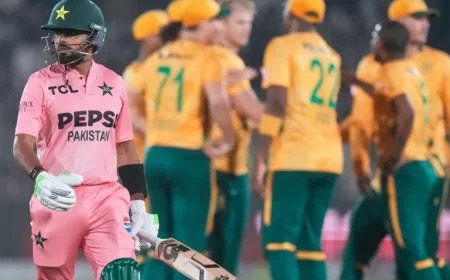 South Africa Dominates Pakistan with Stunning Collapse as Babar Falls for Duck in T20 Comeback