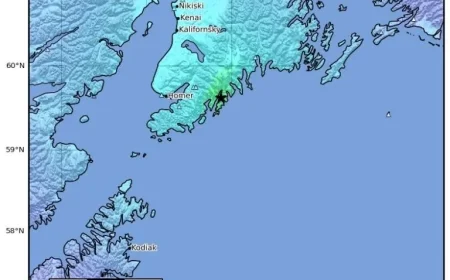 5.4 Magnitude Earthquake Strikes 43 Miles Southwest of Seward