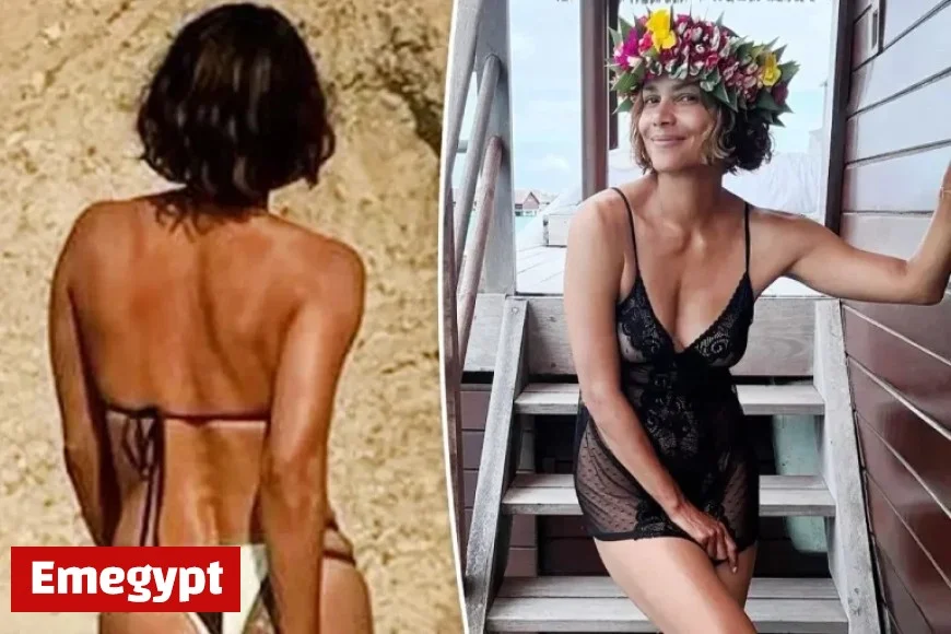 Halle Berry Flaunts Bikini Style While Cleverly Hiding Her Butt Tattoo in Playful Photo
