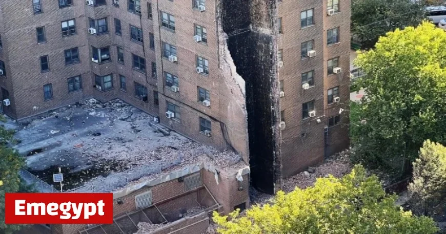 Partial Collapse Rips Massive Hole in Bronx High-Rise Apartment Building in New York City
