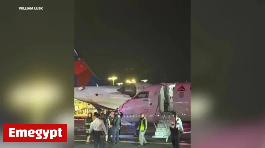 Delta regional jets collide while taxiing at low speeds at LaGuardia Airport