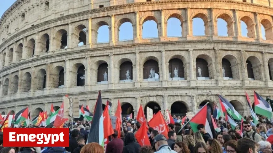 Rome Protests Against Flotilla Thousands Mobilize from Colosseum in Massive March
