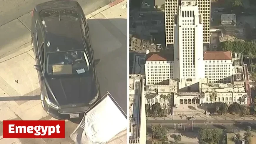 Car Crashes Into Steps of LA City Hall in Dramatic Incident