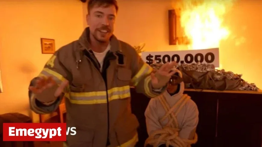 MrBeast Justifies Controversial Challenge of Trapping Man in Burning Building for $500000 Prize Opportunity