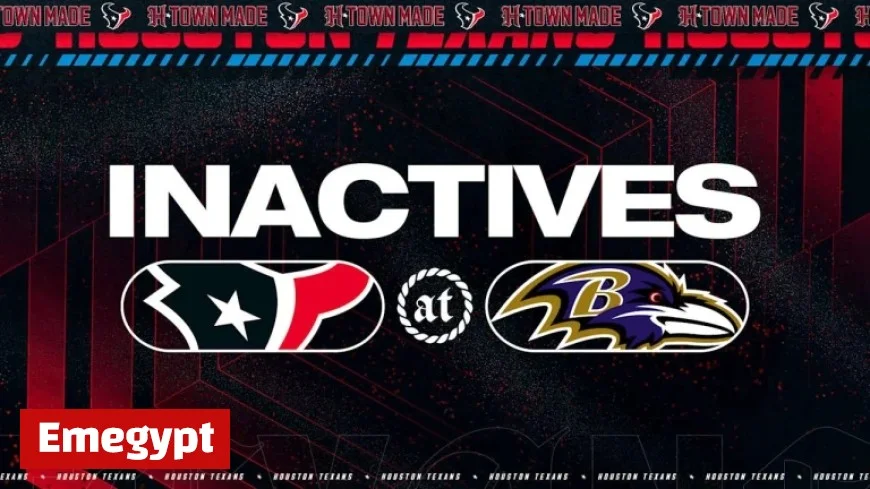 Key Texans Players Unavailable for Week 5 Showdown Against Baltimore Ravens
