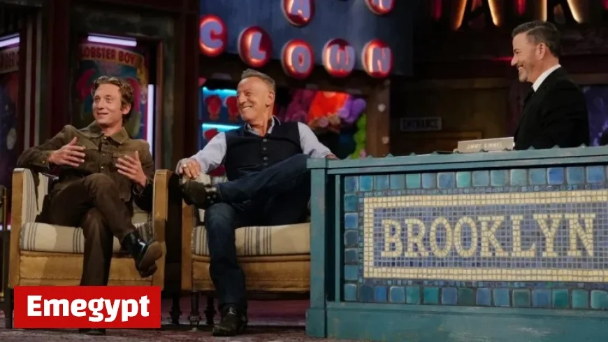 Bruce Springsteen and Jeremy Allen White Talk About Their New Movie on Kimmel