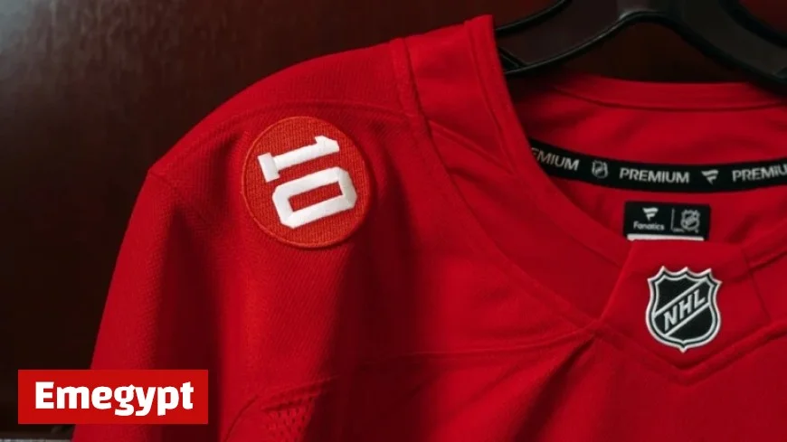 Red Wings Honor Legend Delvecchio with New Jersey Patch